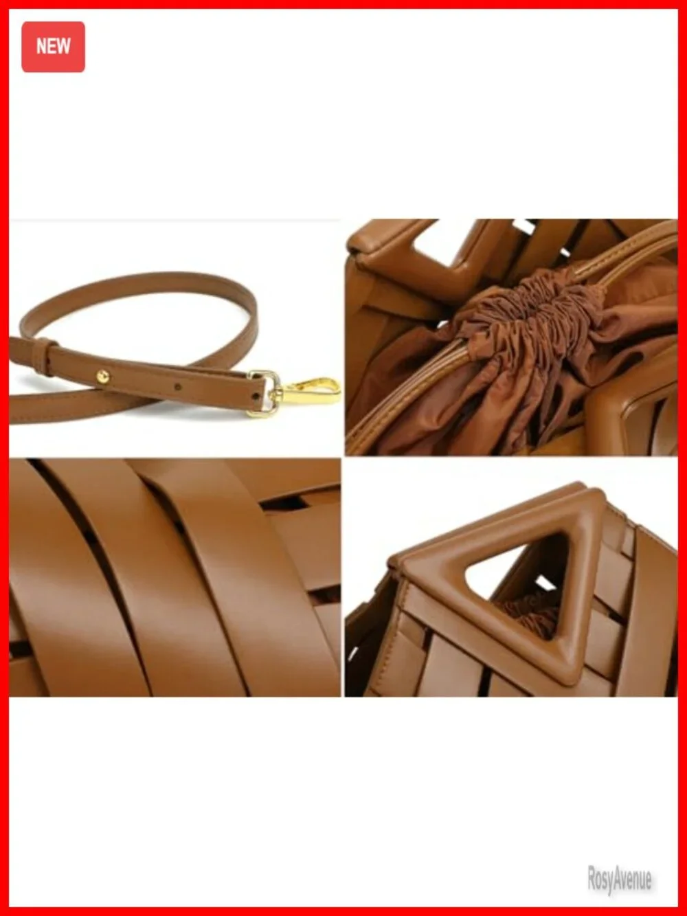 Vegan Leather Woven Clutch Crossbody Bag with Top Handle